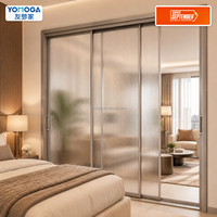 Puerta Corredera de Vidrio con Marco de Aleación de Aluminio para Sala de Estar y Dormitorio, con Pantalla Magnética, Eficiente Energéticamente, Venta al Por Mayor