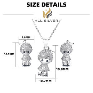 925 in argento Sterling romantico carino per ragazze e bambini ciondolo zircone in pietra rodiato gioielli per matrimoni feste regalo - Product Image 5