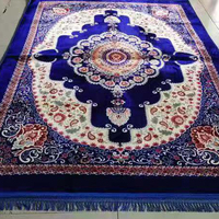 Leicht Luxuriöse Gewebte Polyester Gebetsteppiche im Landhausstil Umweltfreundliche Rutschfeste Rückseite Blumenmuster für Wohnzimmer Islamisch