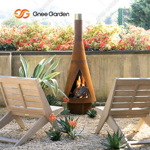Nuevo estilo Jardín Al Aire Libre Corten Steel Fire Place con almacenamiento de madera Metal High Wood Burning - Product Image 6