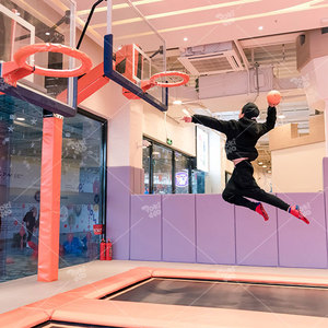 Pokiddo Tấm Bạt Lò Xo Sân Chơi Trong Nhà Tấm Bạt Lò Xo Sân Bóng Rổ Thể Thao Trò Chơi Công Viên Tấm Bạt Lò Xo Có Vòng Bóng Rổ - Product Image 2