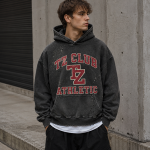 Sudadera con capucha vintage con lavado ácido y efecto desgastado, con cremallera y estampado <span class=keywords><strong>de</strong></span> camuflaje <span class=keywords><strong>de</strong></span> hojas, <span class=keywords><strong>de</strong></span> algodón grueso, estilo oversize urbano para hombre - Product Image 2