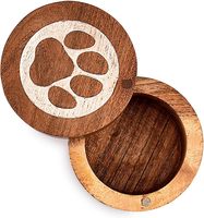 Urne décorative en bois d'acacia pour les cendres d'animaux de compagnie, forme ronde avec pattes blanches, cercueils commémoratifs pour chiens et chats