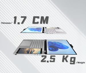 Ordinateur portable à double écran <span class=keywords><strong>Original</strong></span> Win11 N150 15,6+7 pouces, tout neuf, RAM 16 Go, SSD 256 Go, ordinateurs portables professionnels, netbook - Product Image 6