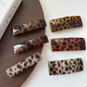 กิ๊บติดผมทรงสี่เหลี่ยมสไตล์ฝรั่งเศสย้อนยุค ขนาด 10 ซม. ทำจากอะซิเตทและโลหะผสม เหมาะสำหรับงานปาร์ตี้และใช้ในชีวิตประจำวันสำหรับสาวๆ - Product Image 1