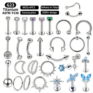 Gaby G23 <span class=keywords><strong>Anello</strong></span> per Naso in Titanio ASTM-F136 Ipoallergenico, Labret, Septum, Cartilagine, <span class=keywords><strong>Helix</strong></span>, Daith, <span class=keywords><strong>Piercing</strong></span> per Ombelico, <span class=keywords><strong>Anello</strong></span> Segmentato - Product Image 1