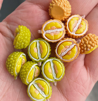 Miniature créative semi-tridimensionnelle en résine, en forme de durian, accessoire, jouet, décoration DIY, ornement de bureau, impression