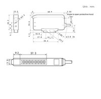 AKUSENSE Penguat Sensor Serat Optik Kecepatan Tinggi PC1-PH2 Waktu Respons 15 detik Multi-channel 12-24V VDC Output Ganda PNP CE RoHS