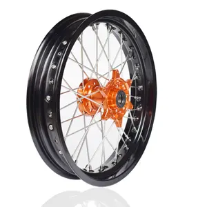 Anteriore 17*3.5 posteriore 17*5.0 custom rim hub raggi ruota sx supermoto moto ruote MOQ 1set