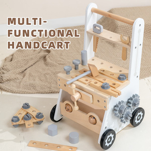 Grosir alat Montessori multifungsi, mainan jalan dorongan bayi dari kayu dengan kegiatan edukasi untuk balita - Product Image 2
