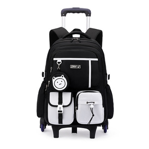 Fashion Elementary Student Trolley School <b>Bag</b> for Girl Boy Kids Kawaii Detachable Trolley Backpack High Quality Mochila Infantil - Product Image 2