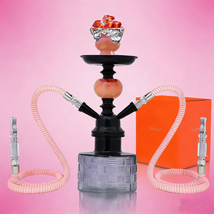 Set de Shisha de Vidrio al por Mayor con Cazoleta de Cerámica, Acabado Lacado, 2 Mangueras, Pipa Completa <span class=keywords><strong>para</strong></span> Fumar con Pinzas y Kit de Accesorios - Product Image 3