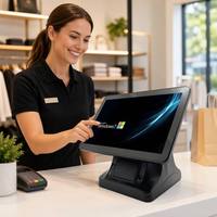 Terminal POS Todo en Uno con Pantalla Táctil de 15.6 Pulgadas, Windows 10/11, 4GB+64GB, Sin Ventilador, Compatible con Múltiples Periféricos, OEM/ODM