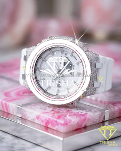 Montre Princesse Rose Très Demandée avec Diamants Moissanite VVS, Entièrement Sertie en Argent Sterling, Montre de Luxe Disponible au Meilleur Prix - Product Image 6