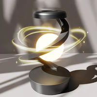 Nouveau Portable chargeur sans fil recharge lampe de Table flottant rotatif lune lampe de bureau capteur contrôle rvb atmosphère veilleuse