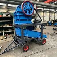 Concasseur à mâchoires électrique portable haute performance avec moteur et crible vibrant pour le traitement des pierres de rivière
