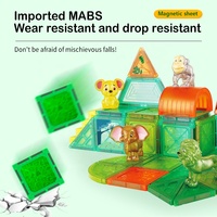 Jouets éducatifs amusants pour enfants 23 pièces J043 blocs magnétiques de la forêt animale ensembles de pièces magnétiques de tuyau de construction en plastique