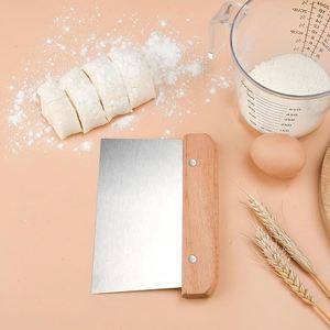 Food Grade Stainless Steel Dough Scraper Cutter with Wood Handle Dishwasher Safe Baking <b>Tool</b> - Product Image 3