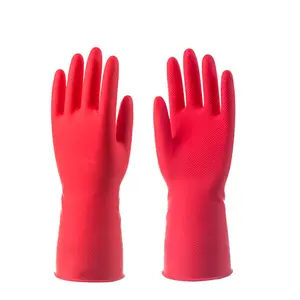 Household Gloves Medium Winter Gloves Yellow Latex Gloves Rubber Cleaning Kitchen Latex Homework Dishwashing Waterproof