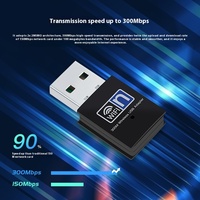 Adaptador USB Inalámbrico de 300M, Tarjeta de Red, Dongle Mini de 5GHz, Receptor y Transmisor WiFi de Escritorio para Laptop y PC, Interfaz LAN