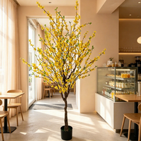 Realistiche bloemstukken Kunstmatige Forsythia bloemen Binnenplanten Kunstbloemen Bar Kantoor Huisdecoratie Accessoires Bruiloft achtergrond