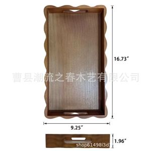 New cross-border style wooden lace <b>tray</b>, household <b>tea</b> <b>tray</b>, dessert <b>tray</b>, hotel dining <b>tray</b>, portable wooden <b>tray</b>, dried fruit - Product Image 5