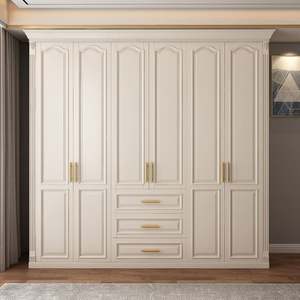 Ensemble de meubles de chambre à coucher avec armoire à double porte de luxe, grand système d'organisation de rangement pour vêtements pour la maison, les villas, les hôtels, les appartements - Product Image 2