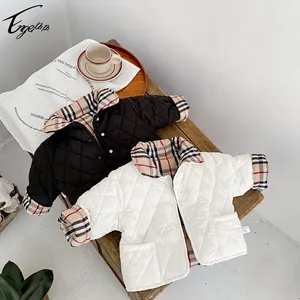 Winter Clothes Newborn Cotton Padded Jacket Long-Sleeved Coat Thickened Rhombic Plaid Baby jacket