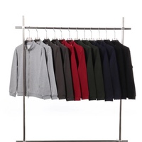 Cardigan en jean 420g à col montant et fermeture éclair pour homme, coupe droite, grande taille, veste décontractée brodée pour couple, sportswear d'automne