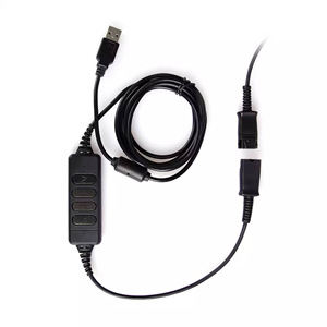 Câble adaptateur <span class=keywords><strong>USB</strong></span> DA80 QD compatible avec <span class=keywords><strong>Plantronics</strong></span> ou Jabra pour une connexion rapide avec contrôle du volume/du silence pour les casques - Product Image 1