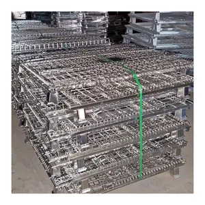 한국 창고 및 화물 및 저장장비용 쌓을 수 있는 접이식 팔레트 철망 용기