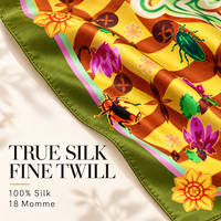 Foulard carré en twill de soie pure 18 Momme avec impression personnalisée recto-verso 36x36 pouces pour marques de boutiques