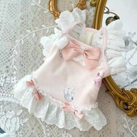 Jupe d'été fine en dentelle avec nœud pour animaux de compagnie, motif floral, pour petits chiens (Teddy, Panda, Caniche, Pomeranian, Malteuse) - Vêtements pour animaux