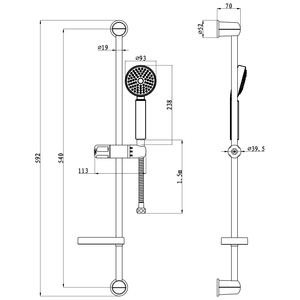 Binario Doccia Completo Bitti per Set Bagno - Product Image 1
