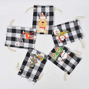 Petits sacs en coton à cordon de serrage personnalisables et recyclables de 10*15 cm pour le rangement de cadeaux de Noël et l'artisanat, emballage écologique pour enfants - Product Image 2