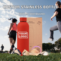 Bouteille d'eau isotherme en acier inoxydable 304 à double paroi sous vide, design sportif, personnalisable avec logo, cadeau promotionnel transfrontalier