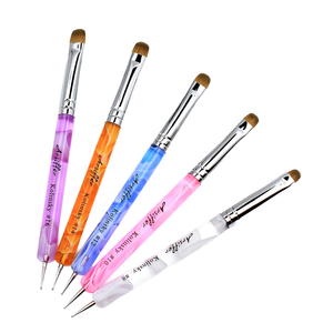 Chất Lượng Cao Nylon Hình Bầu Dục Tóc Nail Pháp Bàn Chải Với Acrylic Xử Lý Biểu Tượng Tùy Chỉnh Chấm Và Vẻ Đẹp Công Cụ - Product Image 2