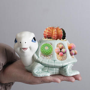 الكرتون لطيف سمين السيراميك زهور رسمت باليد الحيوان الحلي كبير المزجج النهاية بسيطة الديكور سطح المكتب - Product Image 3