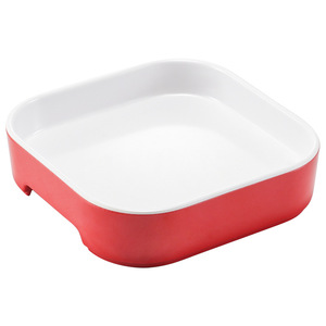 Melamine Square <b>Plates</b> With White Interior For Snacks And Cold Dishes Commercial Use Stackable Design - Product Image 3
