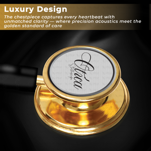 Stéthoscope OTICA Classic manuel à double tête, finition dorée, acier inoxydable, diaphragme accordable, acoustique premium, certifié CE - Product Image 2