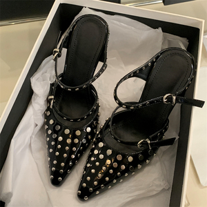 Sandalias de Tacón Alto con Correa Transparente en el Tobillo y Punta Puntiaguda, Novedad de Moda 2025, con Función de Aumento de Altura para Verano y Otoño - Product Image 2