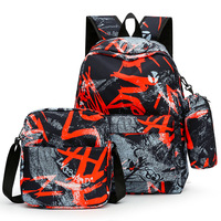 Pratique 3 pièces/ensemble INS Graffiti élégant enfants sac à dos personnalité filles Double sac à bandoulière primaire étudiants sac à dos