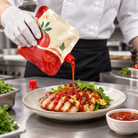 Pochettes souples personnalisées durables avec bec verseur et bouchon à vis pour emballage en gros de ketchup, sauce chili, moutarde, aliments pour animaux, sucre et condiments