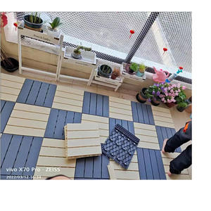 Eco-Friendly Garden <b>Wood</b> Grain Decking Tiles Outdoor Interlocking Floor Tiles - Product Image 1