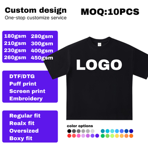 OEM/ODM Manufacturer Custom Logo Print Color Material Cotton Unisex T-shirt Crew Neck Trend Oversize Men's Heavy T Shirt for Men