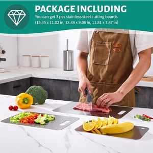 Tabla de Amasar Rectangular de Acero Inoxidable 304 de Grado Alimenticio, Doble Cara Antiadherente de 1.2mm, Apta para Repostería, Carne, Verduras y Frutas, Lavable en Lavavajillas - Product Image 3