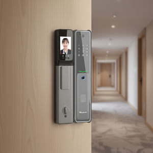 Smart Door Lock Tuya APP 3D Face Recognition Keyless Entry with Fingerprint Password Card Access Tempered Glass - Product Image 1