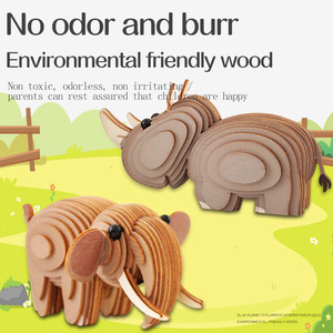 Artisanat en bois planète bleue jouet pour enfants modèle Animal bricolage cadeau créatif <span class=keywords><strong>Puzzle</strong></span> tridimensionnel fait à la main - Product Image 5