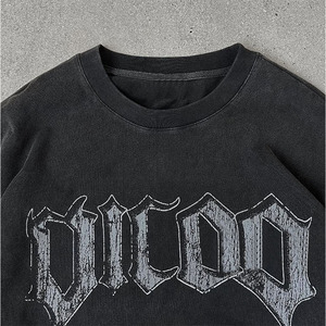 เสื้อยืดแขนยาวสองชั้นผ้าฝ้าย 100% สำหรับผู้ชาย พิมพ์ลายตัวอักษรแบบดิสชาร์จ แห้งเร็ว ระบายอากาศได้ดี - Product Image 3