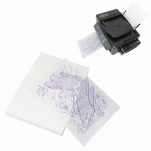 Feuilles <span class=keywords><strong>de</strong></span> pochoir <span class=keywords><strong>de</strong></span> papier <span class=keywords><strong>de</strong></span> transfert <span class=keywords><strong>de</strong></span> <span class=keywords><strong>tatouage</strong></span> blanc blanc <span class=keywords><strong>carbone</strong></span> thermique PUNK A4 pour Printers-500pcs/sac à jet d'encre - Product Image 1